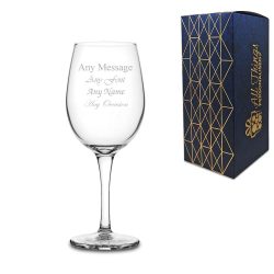 Engraved 15.5oz Moda Wine Glass with Gift Box