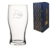 Engraved Tulip Pint Glass with Daddy Est. Date design