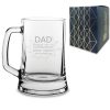 Engraved Beer Mug with Superhero Dad design