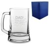 Engraved Beer Mug with Superhero Dad design
