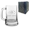 Engraved Football Tankard with Come On Curved Football Design