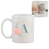 Personalised Mug with Floral Hexagon Design