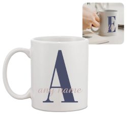Personalised Mug with Initial and Name Design