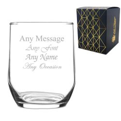 Engraved Sude Whisky Glass Stemless Gin Tumbler