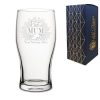 Engraved Pint Glass with Best Mum Ever Design