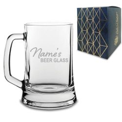 Engraved Beer Mug Tankard with Name's Beer Glass Design