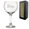 Engraved Gin Balloon Cocktail Glass with Happy Birthday Name Design