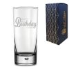 Engraved Bubble Hiball Glass Tumbler with Happy Birthday Name Design