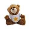 Soft Dark Brown Teddy Bear Toy with T-shirt with Name in Star Design