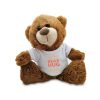 Soft Dark Brown Teddy Bear Toy with T-shirt with Small Bear Hug Design
