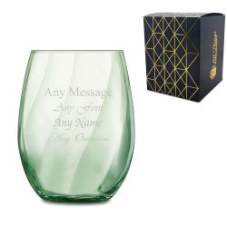 Engraved Green Arpege Tumbler Cocktail Glass