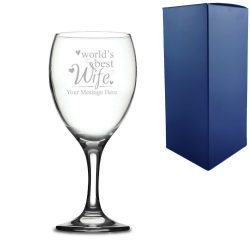 Engraved Wine Glass with World's Best Wife Design