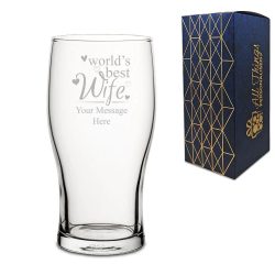 Engraved Pint Glass with World's Best Wife Design