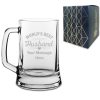 Engraved Tankard Beer Mug with World's Best Husband Design