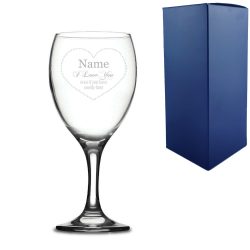 Engraved Wine Glass with I love you Even with Smelly Farts Design
