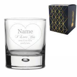 Engraved Whisky Tumbler with I love you Even with Smelly Farts Design
