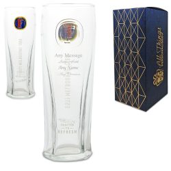Engraved Fosters Pint Glass