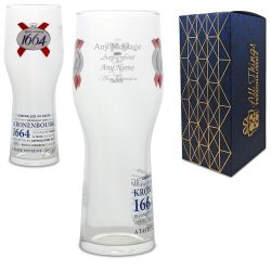Engraved Kronenbourg Pint Glass