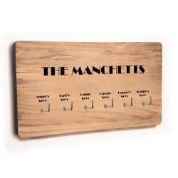 Personalised Novelty 6 hook key holder - Medium wood