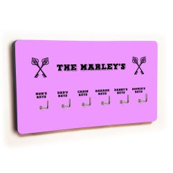 Personalised Novelty Purple 6 hook key holder - Cross keys