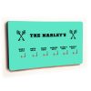 Personalised Novelty Teal 6 hook key holder - Cross keys