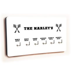 Personalised Novelty White 6 hook key holder - Cross keys