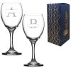 Engraved novelty 9oz Imperial Wine glass with name and initial design