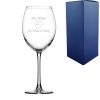 Engraved Novelty 19oz Enoteca Wine glass, Name - its wine oclock