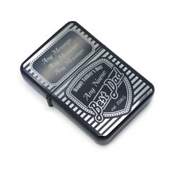 Personalised Engraved Black Fathers Day Lighter with Best Dad shield design