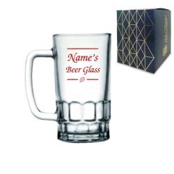 Personalised Glass Tankard, with Name's beer glass design