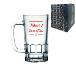 Personalised Glass Tankard, with Name's beer glass design