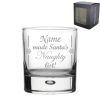 Engraved Novelty Christmas Whiskey Glass "Name made Santa's Naughty/Nice list!" With Gift Box