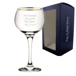 Engraved 19.7oz Gold Rim Ambassador Gin Balloon Glass
