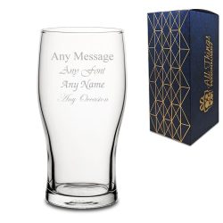 Engraved Tulip Pint Glass