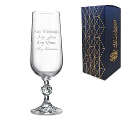 Engraved 6oz Crystal Champagne Flute with Gift Box