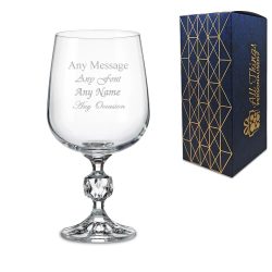 Engraved 11oz Crystal Wine Glass with Gift Box