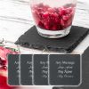 Engraved Set of 4 Square Slate Coasters