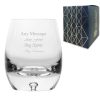 Engraved 420ml Handmade Bubble Base Barrel Whisky Tumbler With Gift Box