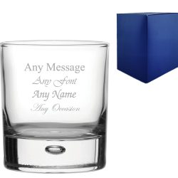 Engraved 330ml Bubble Base Whisky Tumbler With Gift Box