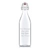 Engraved 1ltr Round White Cap Swing Top Bottle