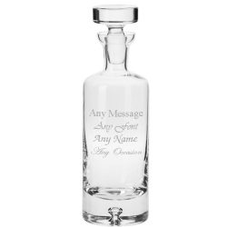 Engraved 750ml Handmade Bubble Base Arran Round Decanter
