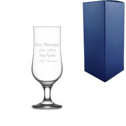 Engraved 385ml Nevakar Stemmed Beer Glass With Gift Box