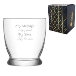 Engraved 295ml Roma Whisky Glass With Gift Box