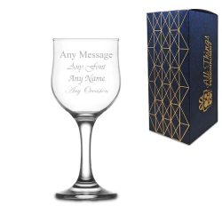 Engraved 240ml Nevakar Wine Glass With Gift Box