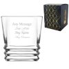 Engraved 315ml Elegan Ridged Whisky Glass With Gift Box