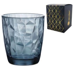 Engraved 300ml Blue Diamond Whisky Glass With Gift Box
