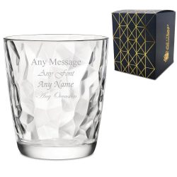 Engraved 300ml Diamond Whisky Glass With Gift Box