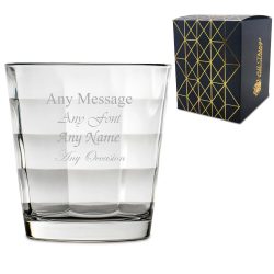 Engraved 240ml Cube Whiskey Glass With Gift Box