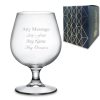 Engraved 18.5oz Stemmed Beer Snifter Glass with Gift Box