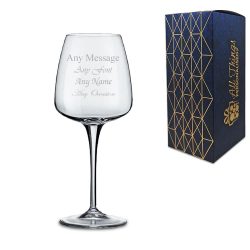 Engraved 350ml Aurum White Wine Glass With Gift Box